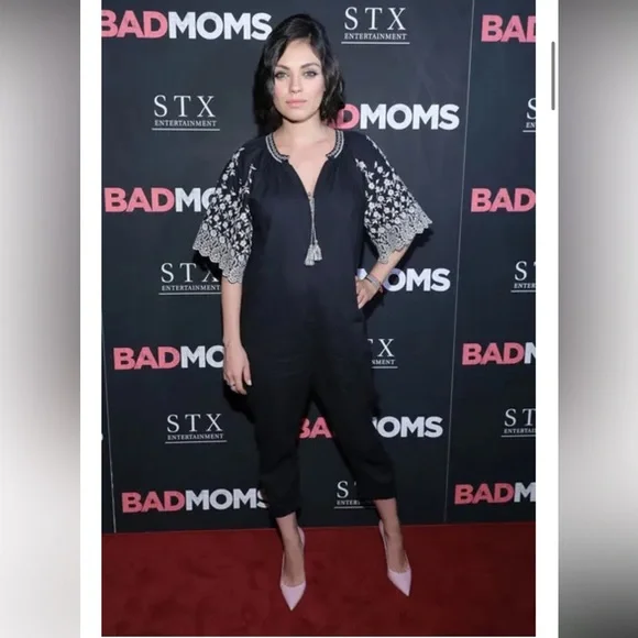 Ulla Johnson Alexi Black and White Embroidered Jumpsuit - Picture 2 of 6